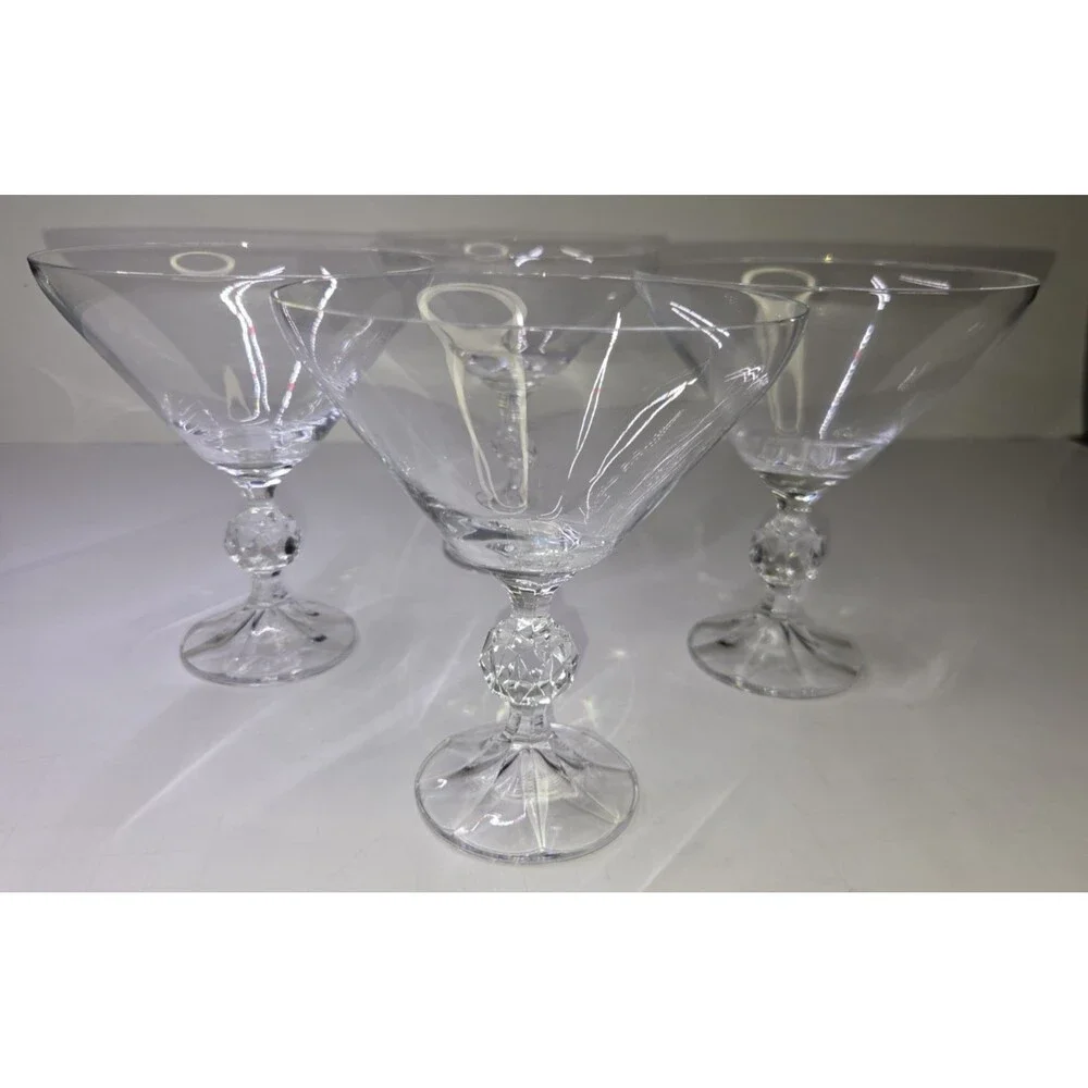 Set Of 4 IMPORT ASSOC Claudia Martini Glasses Rare Goblets Clear 5.3